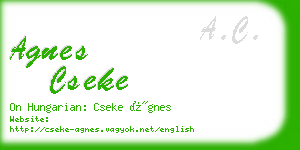 agnes cseke business card